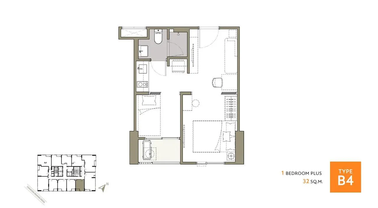 Condo · 1 ch. · 1 sdb · 32 m²