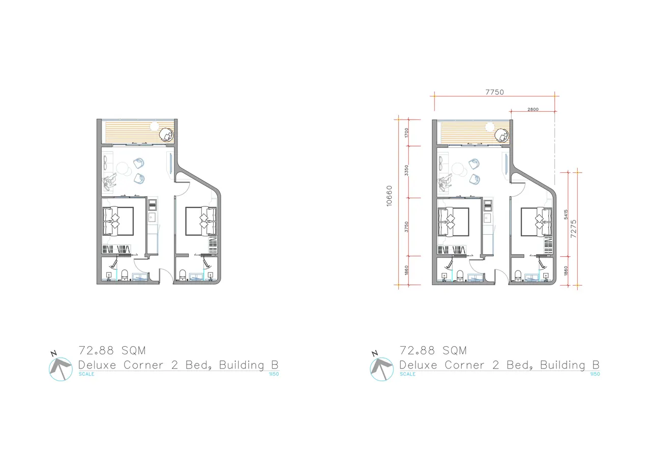 Condo · 2 ห้องนอน · 2 ห้องน้ำ · 73 m²