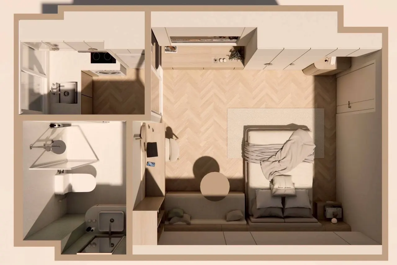 1 ห้องนอน · 1 ห้องน้ำ · 25 m²