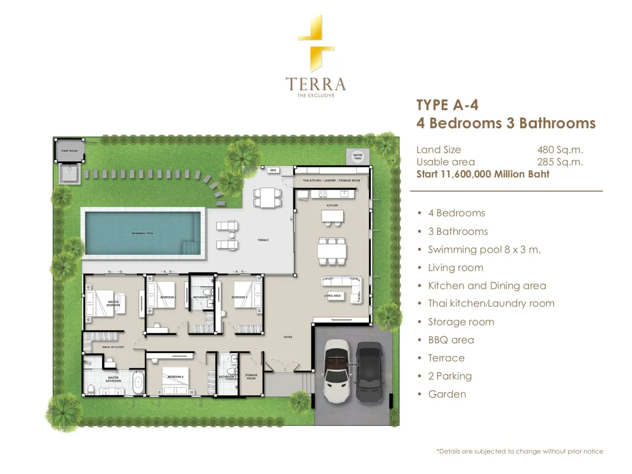 Villa · 4 室 · 3 卫 · 285 m²
